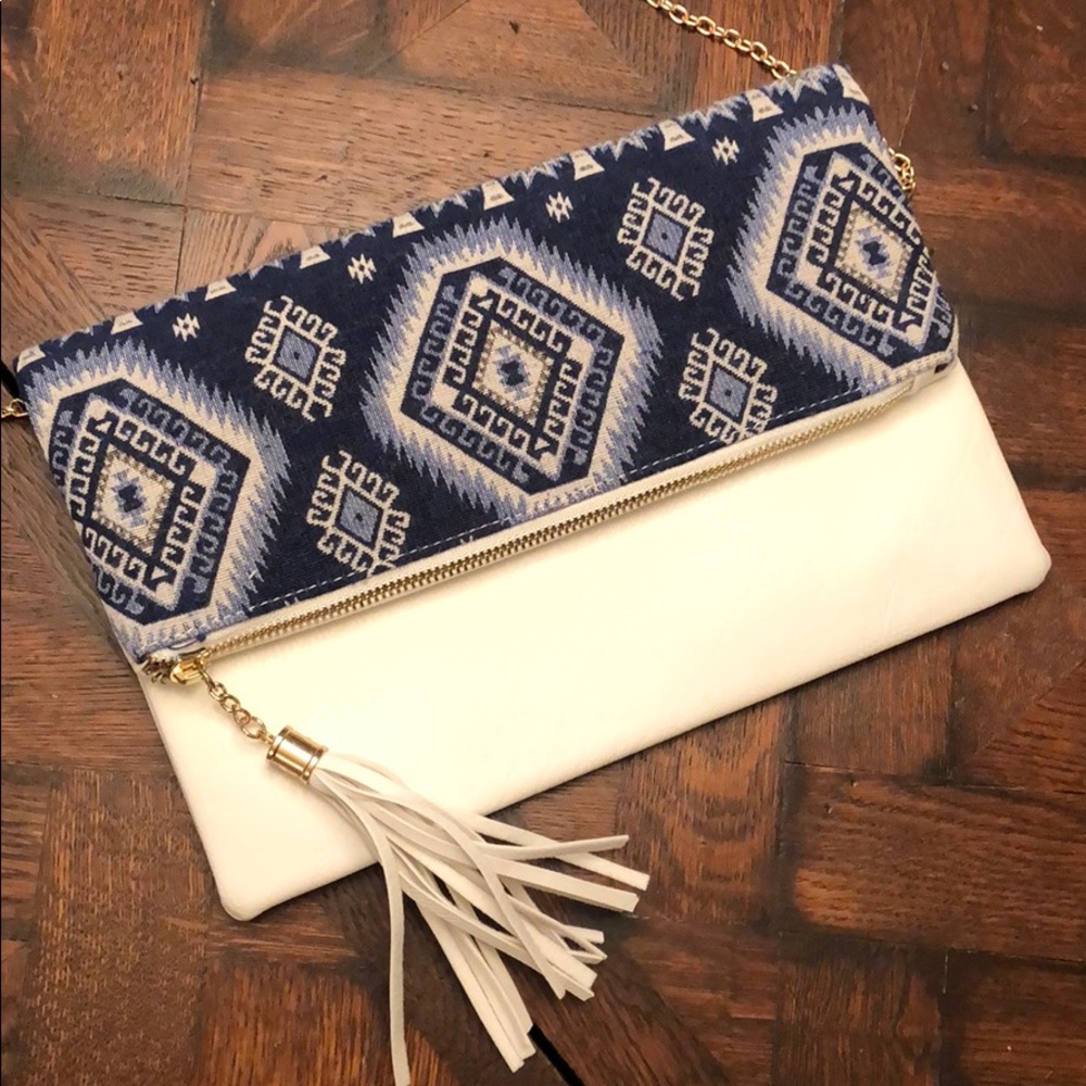 Blue & White Clutch Purse